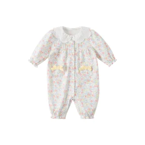 Dave Bella Girls Newborn Long Sleeve Spring Rompers