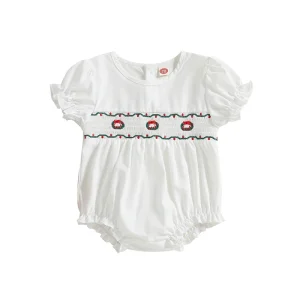 Infant Romper - Snowflake Embroidery